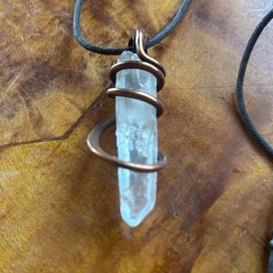 Artisan Copper Wrapped Crystal Necklace